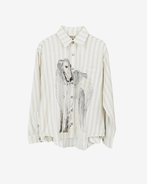 Basketcase - Men's Hound Button Up - (White/Blue)