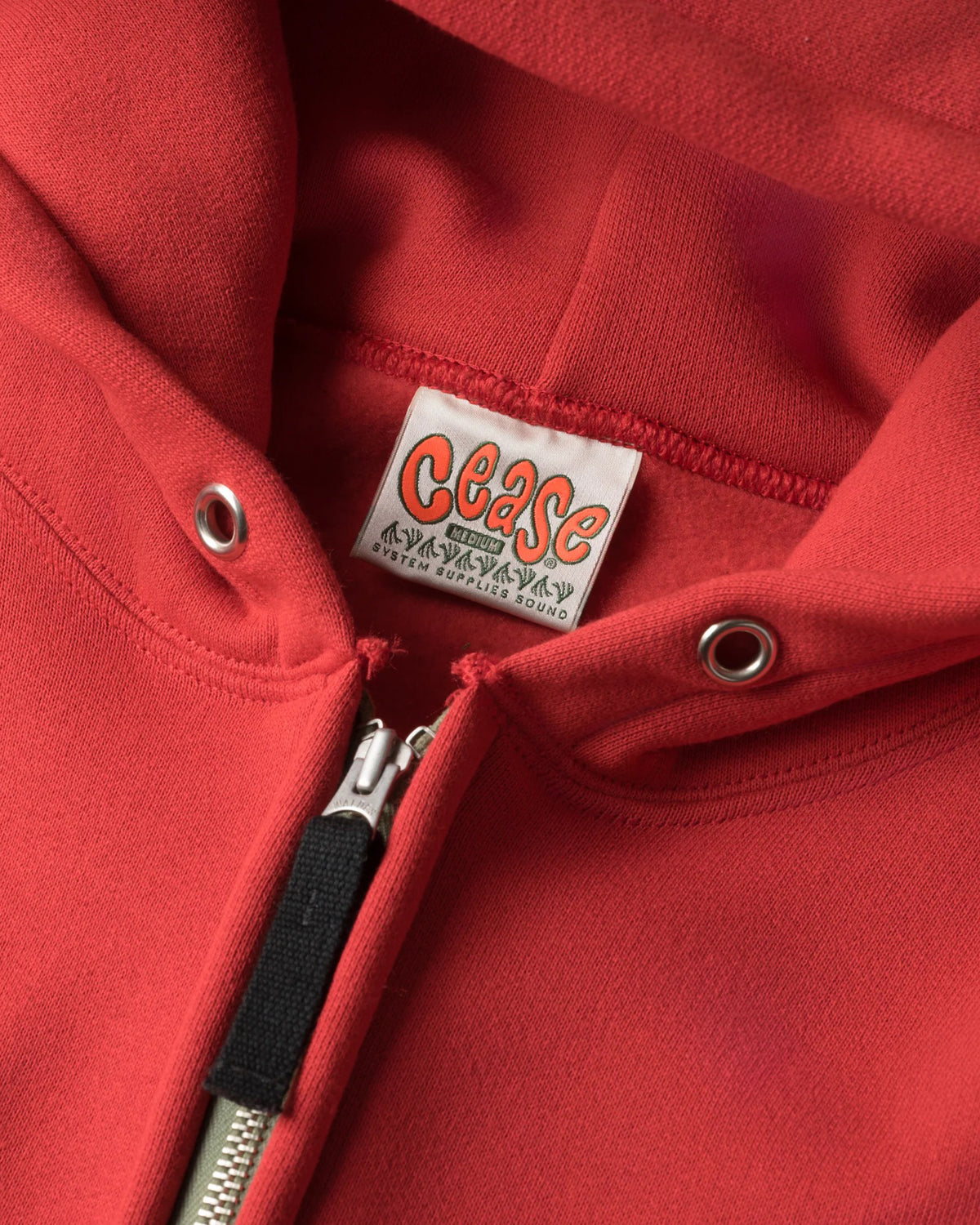 Cease - Quarter Zip Hoodie - (Poppy Red) view 2, Click to Zoom in