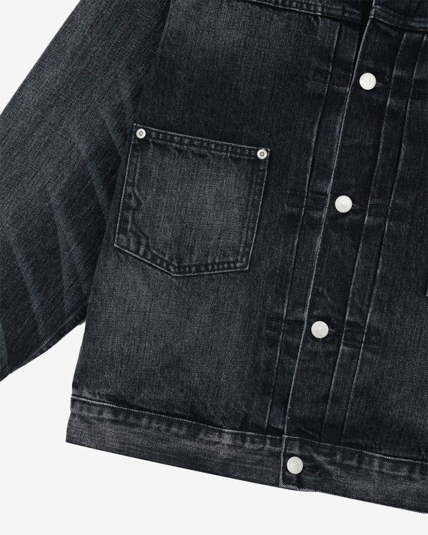 Brain Dead - Men's 13.2oz Selvedge Denim Trucker Jacket - (Washed Black)