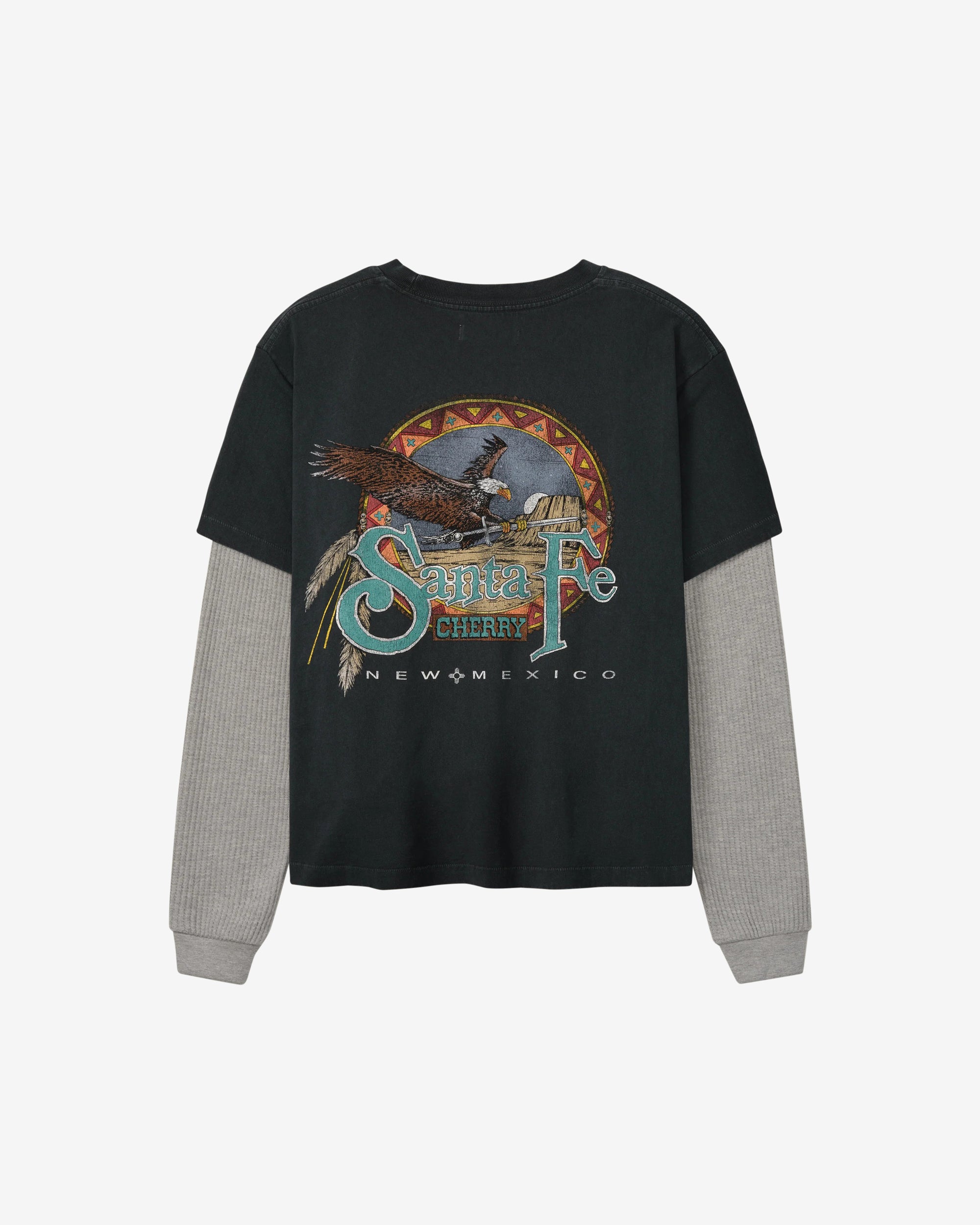 Cherry Los Angeles - Men's Santa Fe Layered Thermal T-Shirt - (Vintage Black) view 2, Click to Zoom in