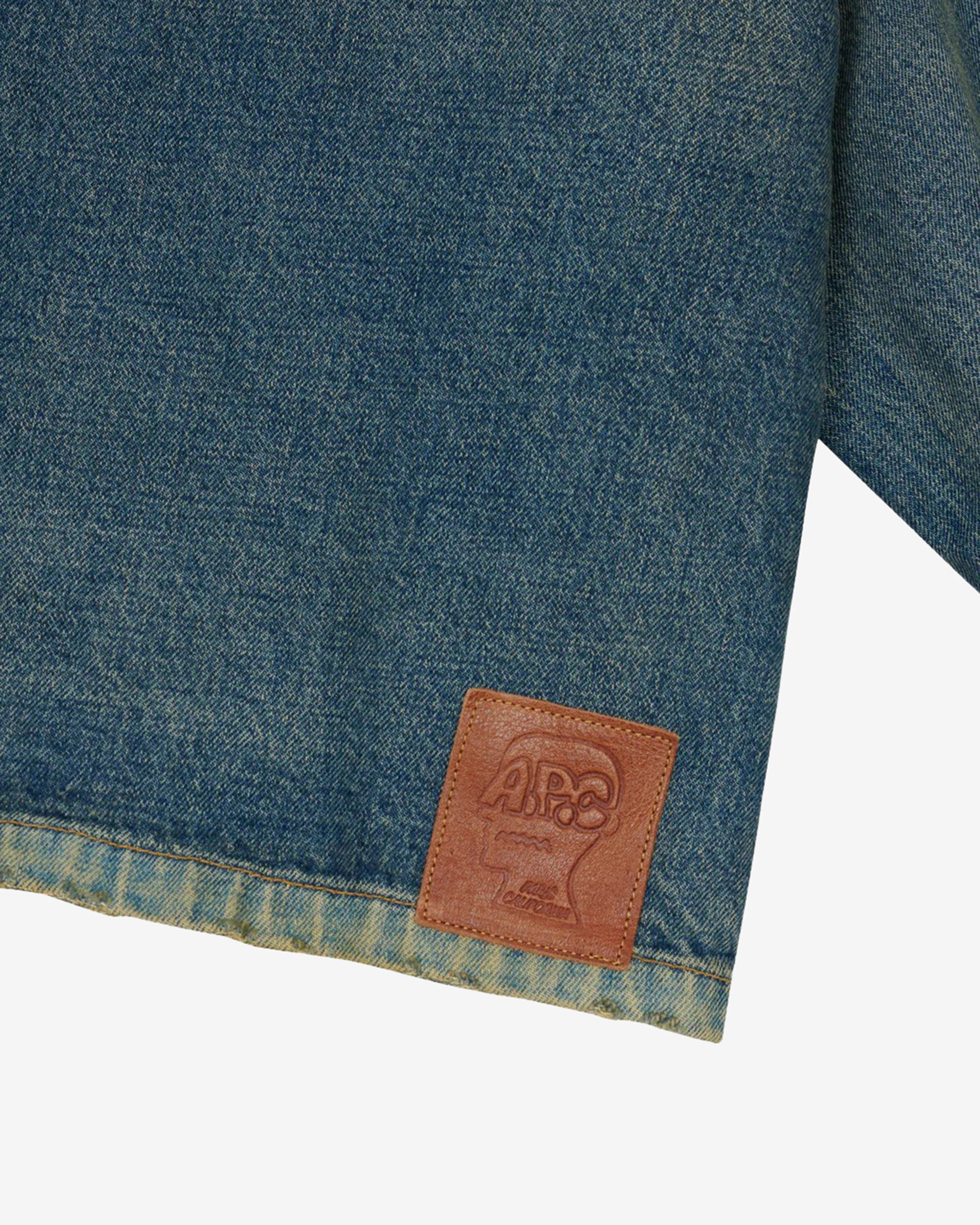 Brain Dead - Men's APC Selvedge Chore Jacket - (Washed Indigo) view 3, Click to Zoom in