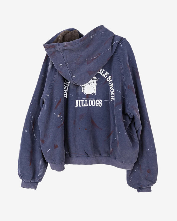 Basketcase - Men's Bulldogs Zip-Up - (Washed Navy)