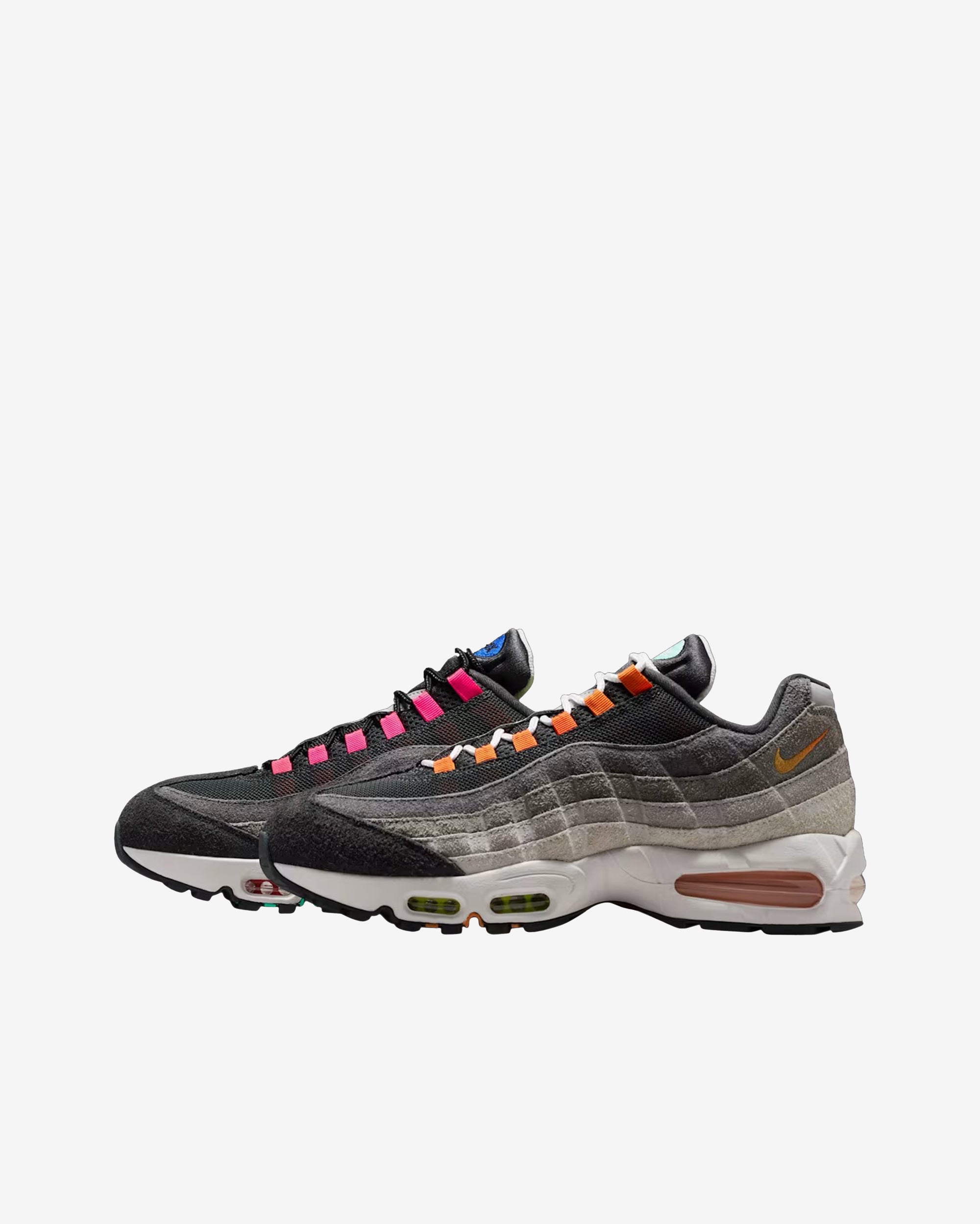 Nike - Men's Air Max 95 Big Bubble Sneakers - (Turquoise/Red) view 8, Click to Zoom in