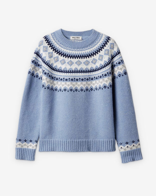 Miu Miu - Women's Wool Crew-neck Sweater - (Sapphire Blue)