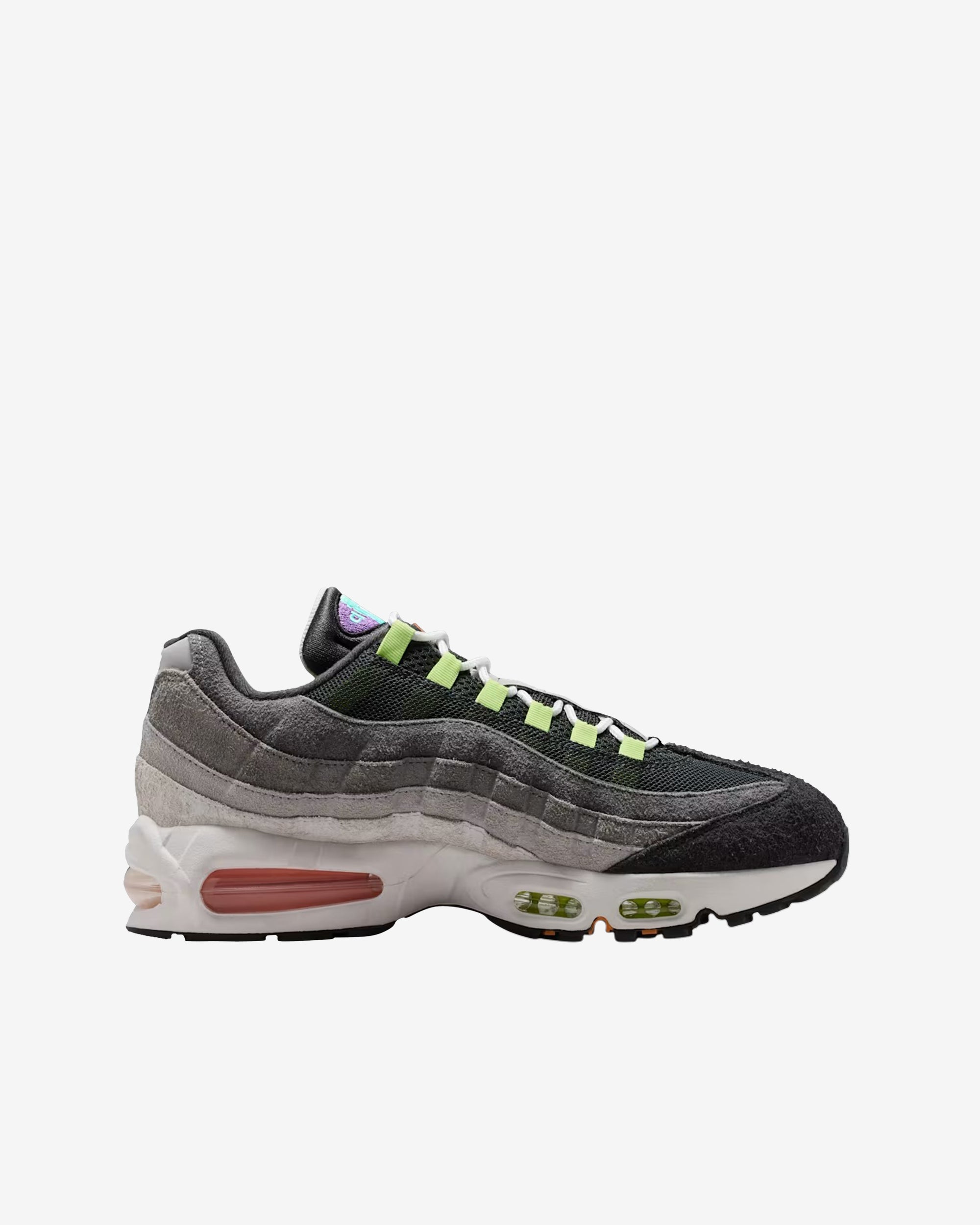 Nike - Men's Air Max 95 Big Bubble Sneakers - (Turquoise/Red) view 2, Click to Zoom in