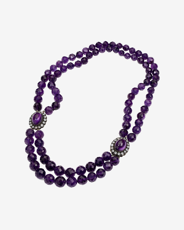 Mindi Mond - Women's Double Faceted Amethyst Necklace - (Gold)