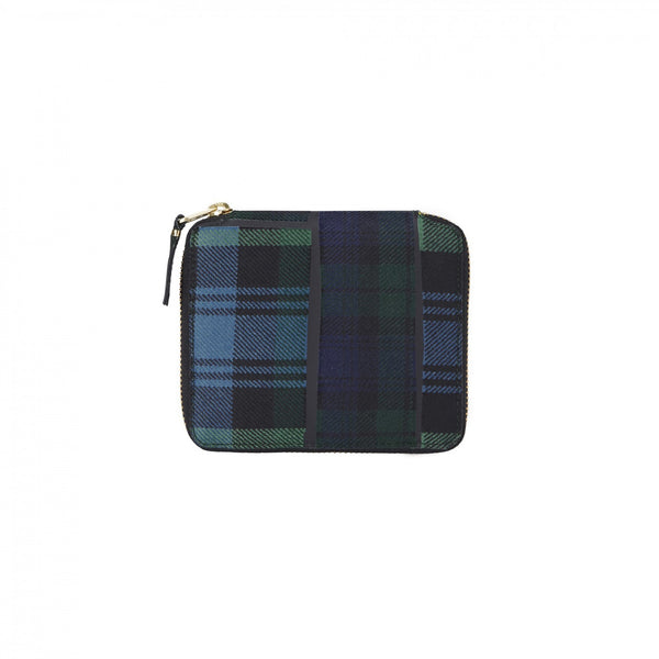 CDG Wallet - Tartan Patchwork Green Full Zip Around Wallet - (Green SA2100TP)