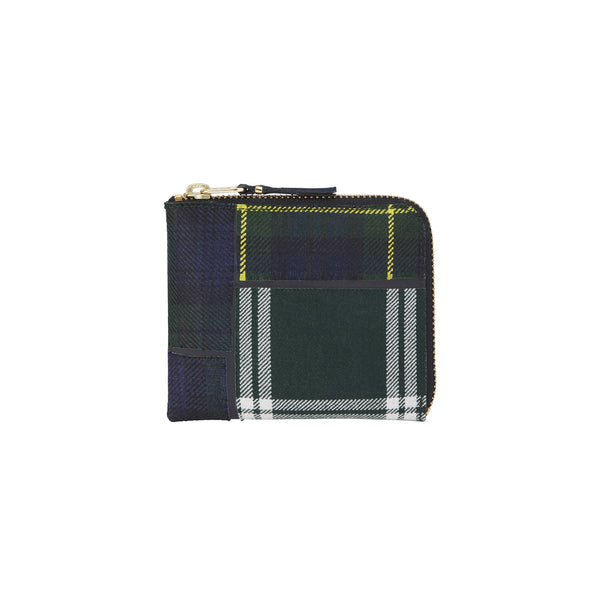 CDG Wallet - Tartan Patchwork Green Zip Around Wallet - (SA3100TP)