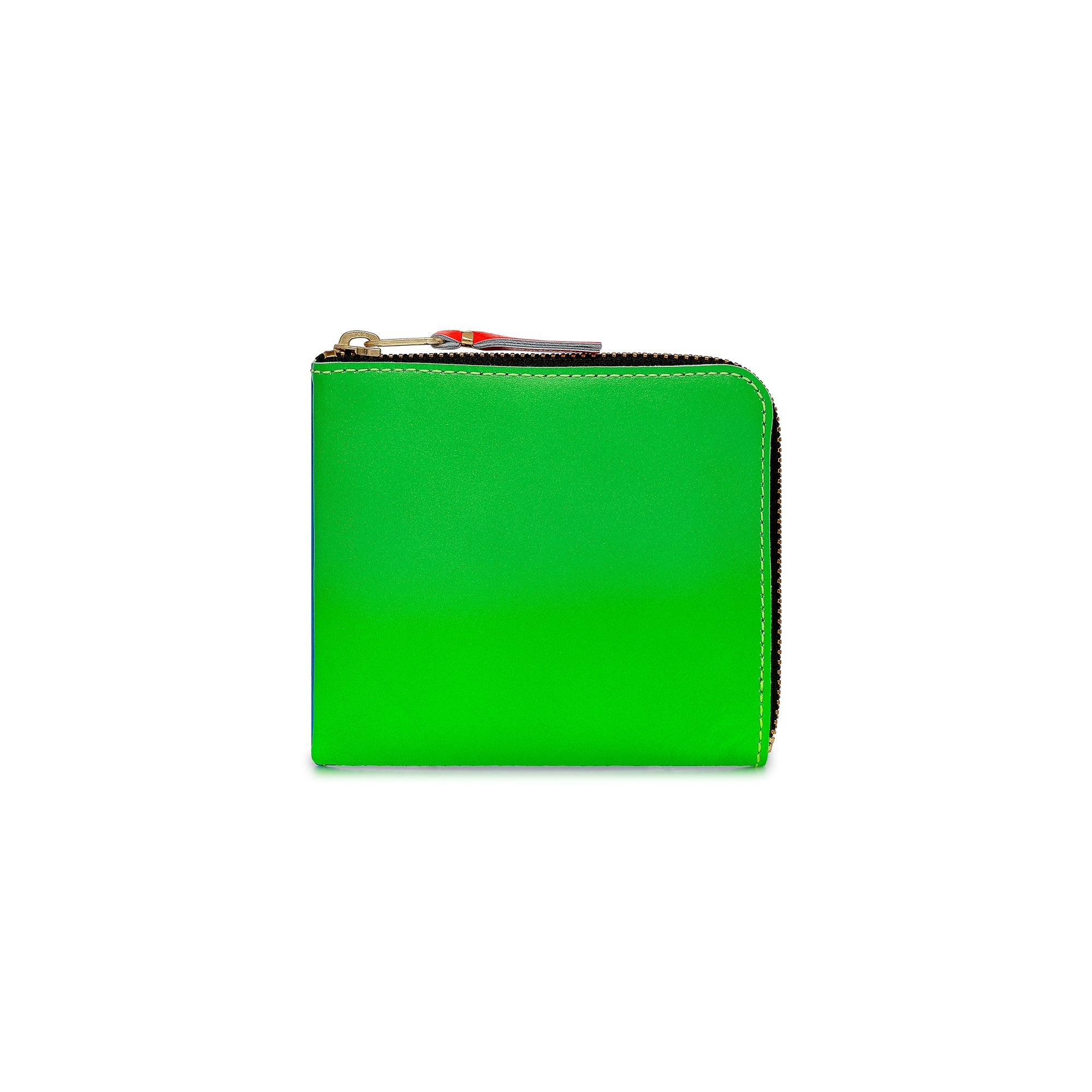 CDG Wallet: Super Fluo Zip Around Wallet (Green/Orange SA3100SF