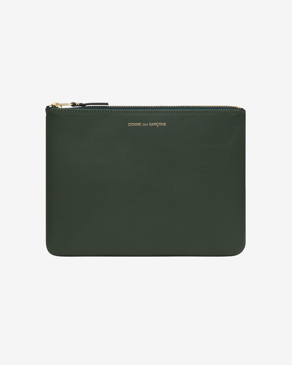 CDG Wallet - Classic Leather Zip Pouch - (Bottle Green SA5100)