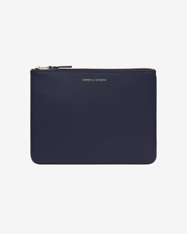 CDG Wallet - Classic Leather Zip Pouch - (Navy SA5100)
