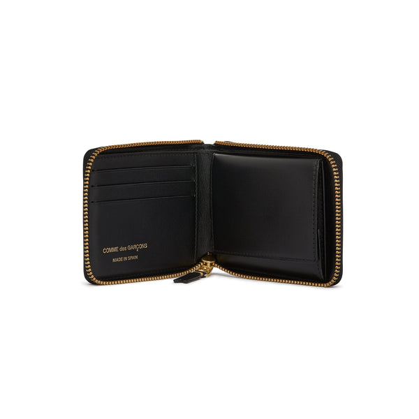 CDG Wallet - Polka Dot Printed Full Zip Around Wallet - (Black SA7100PD)