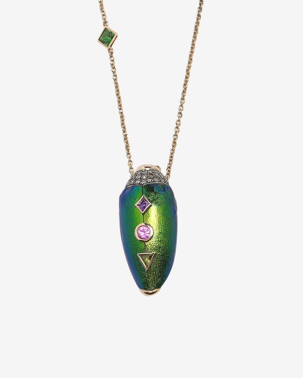 Bibi Van Der Velden - Women's Scarab Pop Art Necklace - (Rose Gold)