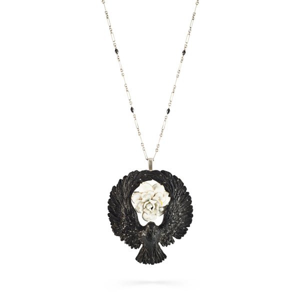 NVW - Women's When Midnight Blooms Necklace - (Yellow Gold)