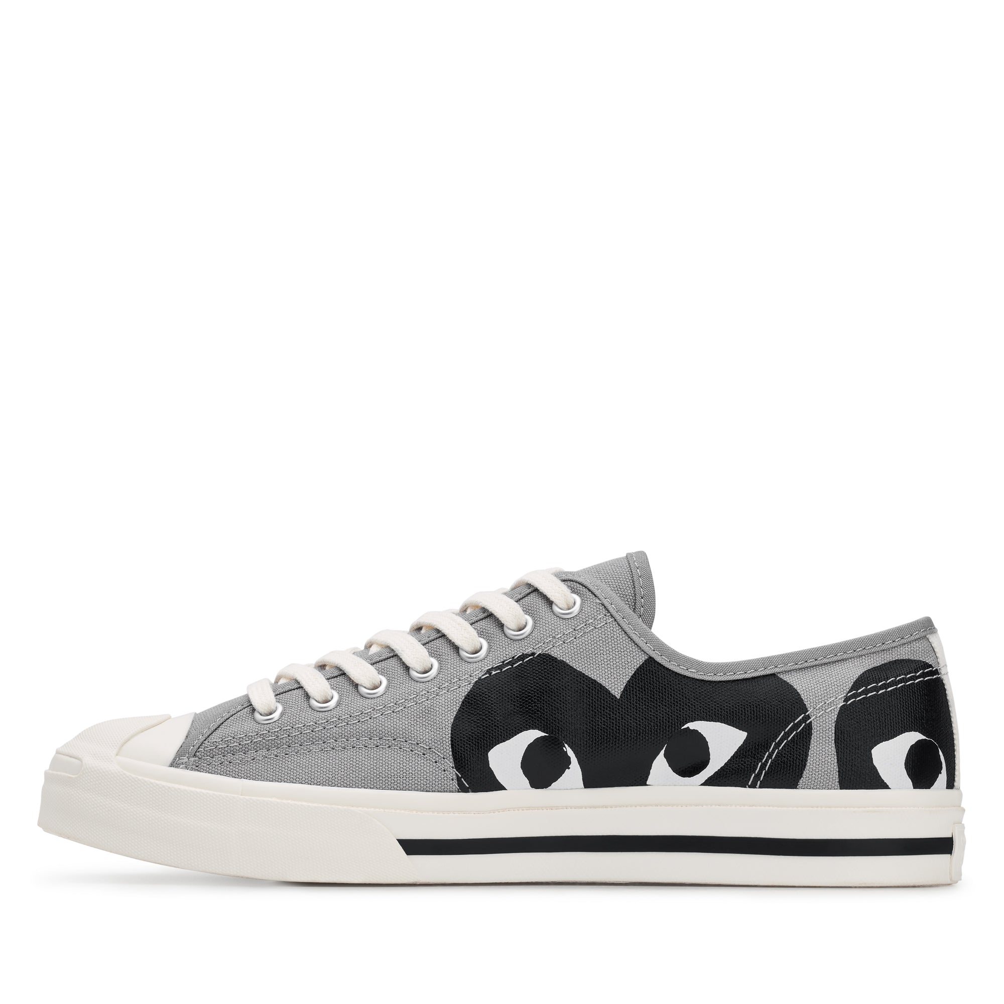 Play Converse - Low Top Black Heart Jack Purcell Sneakers - (Black) view 2, Click to Zoom in