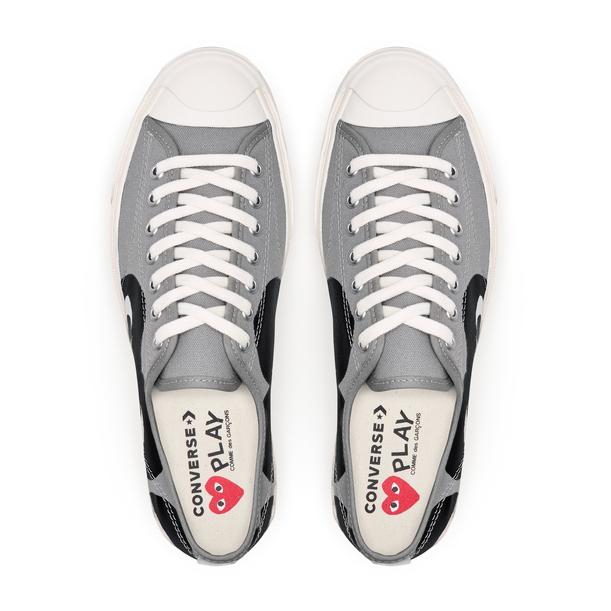 Play Converse - Low Top Black Heart Jack Purcell Sneakers - (Black) view 4, Click to Zoom in