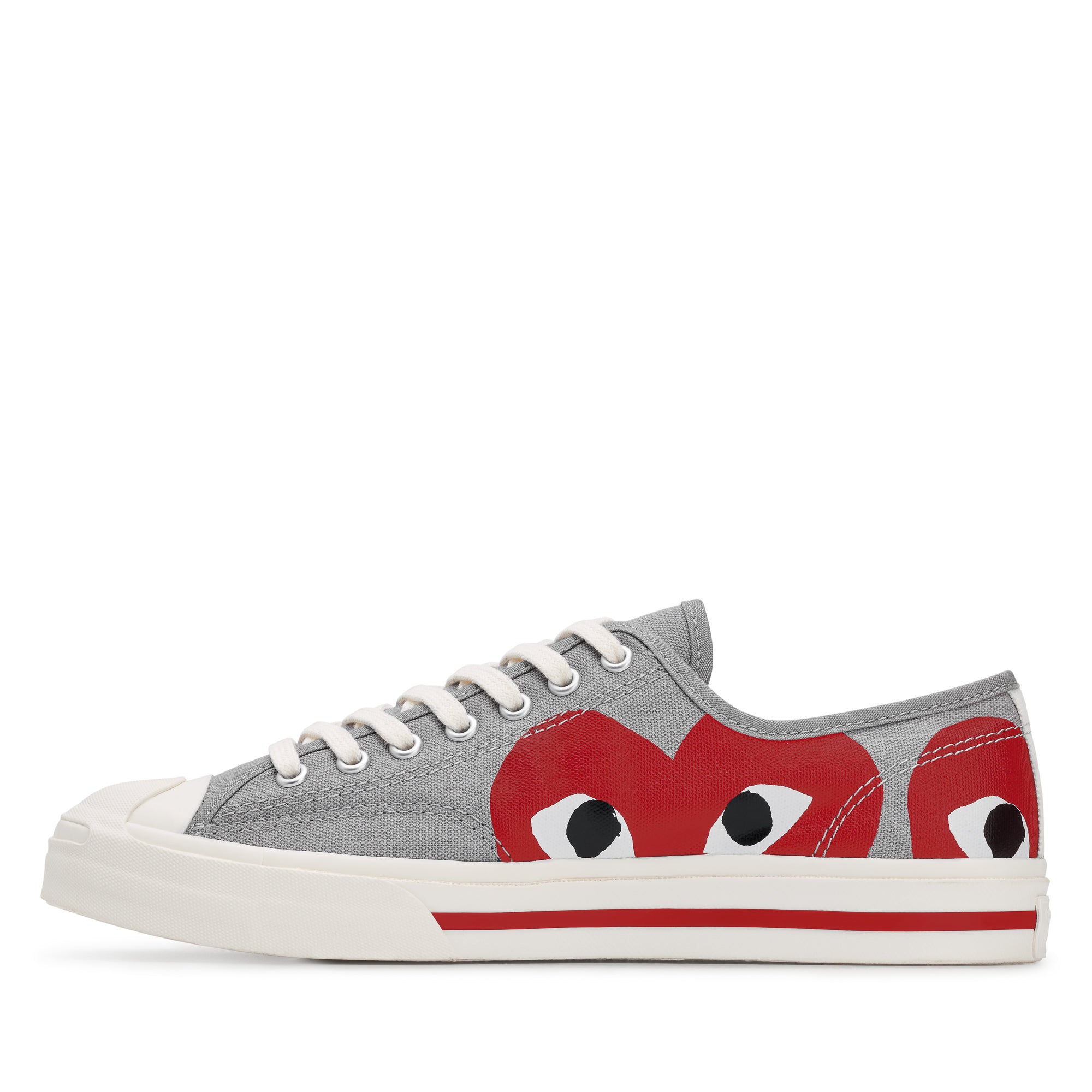 Play Converse - Low Top Red Heart Jack Purcell Sneakers - (Red) view 2, Click to Zoom in