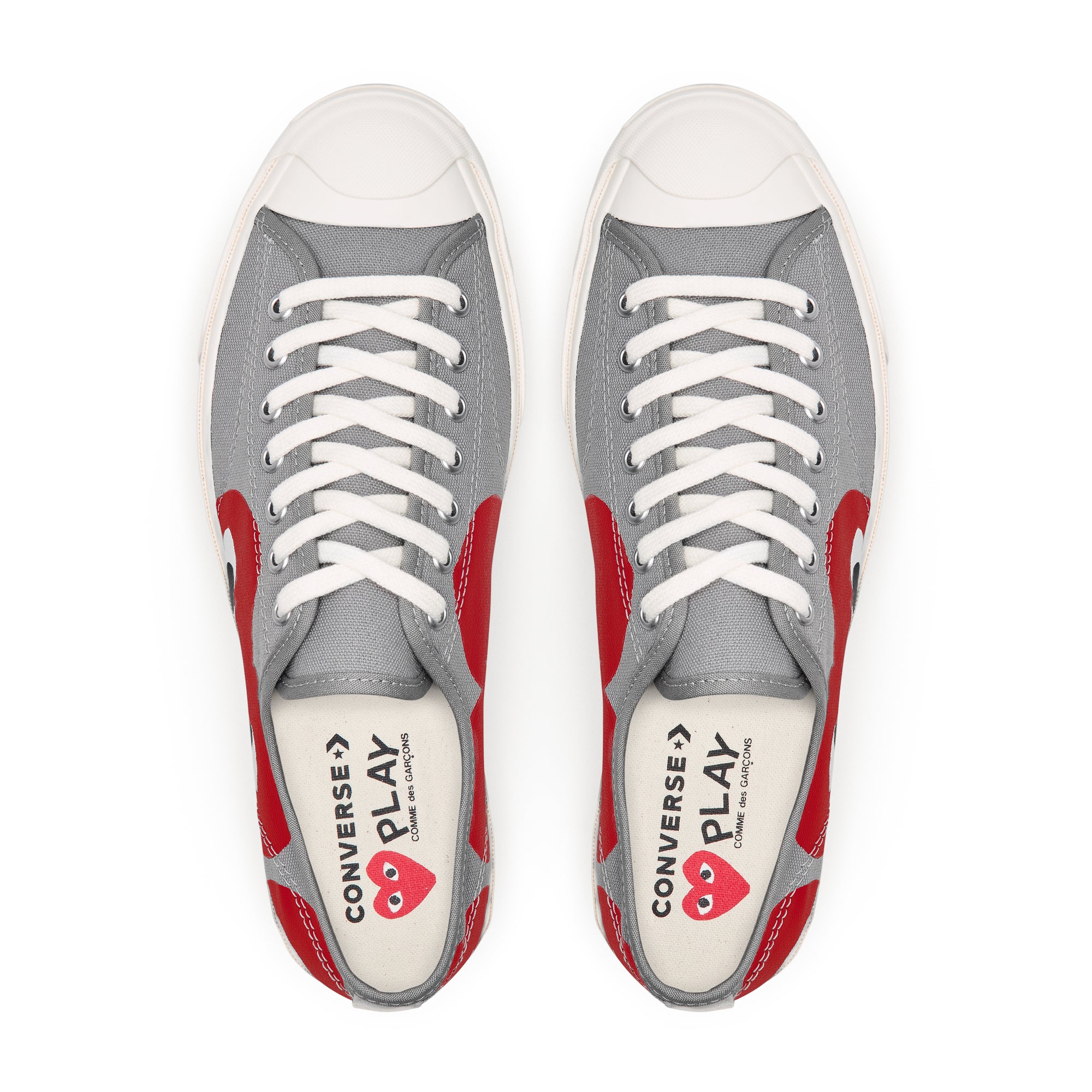Play Converse - Low Top Red Heart Jack Purcell Sneakers - (Red) view 4, Click to Zoom in