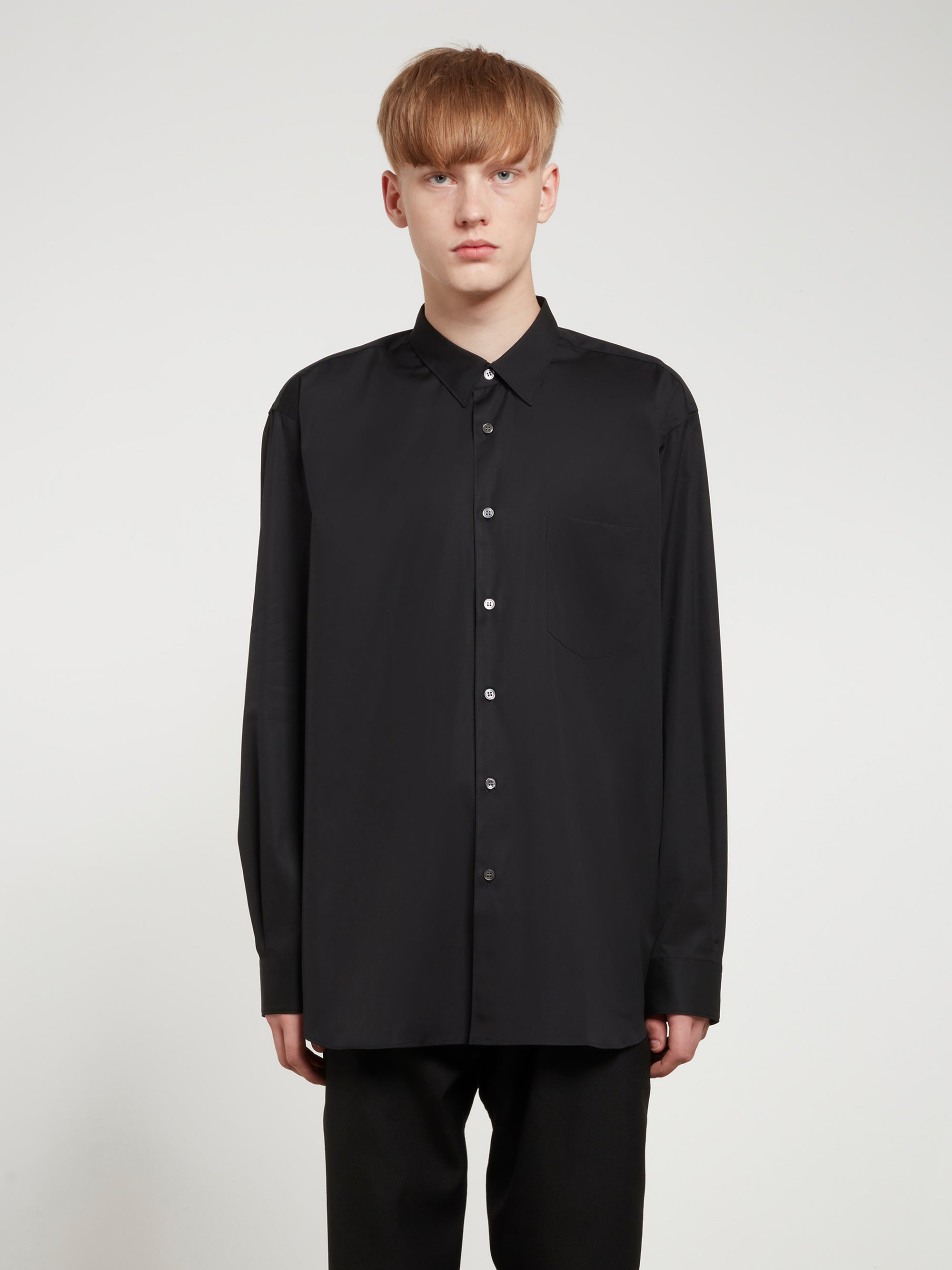 CDG Shirt Forever - Wide Fit Cotton Shirt - (Black) view 2