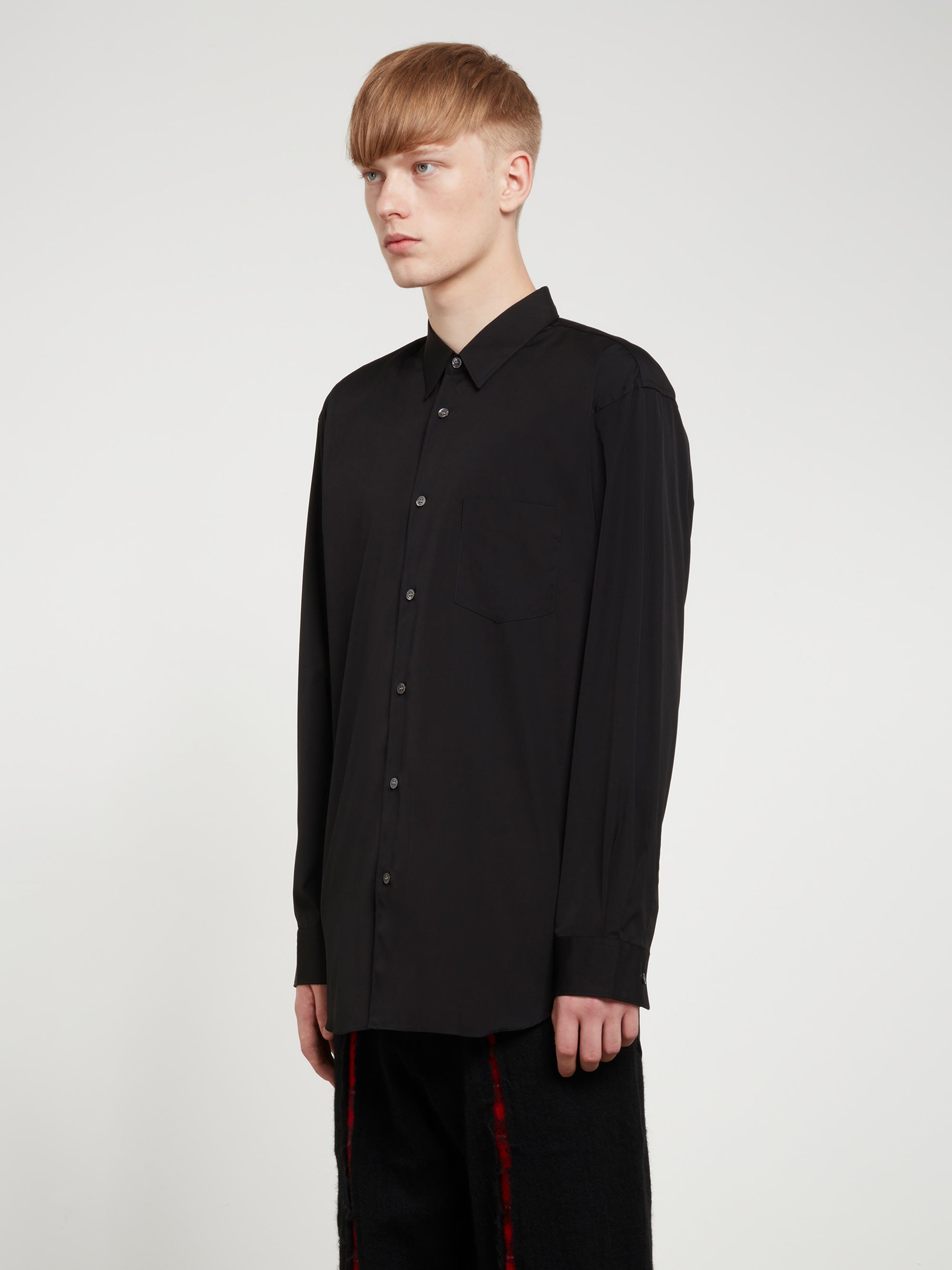 CDG Shirt Forever - Classic Fit Woven Cotton Shirt - (Black) view 3