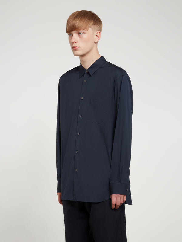 CDG Shirt Forever - Men's Classic Fit Woven Cotton Shirt - (Navy)