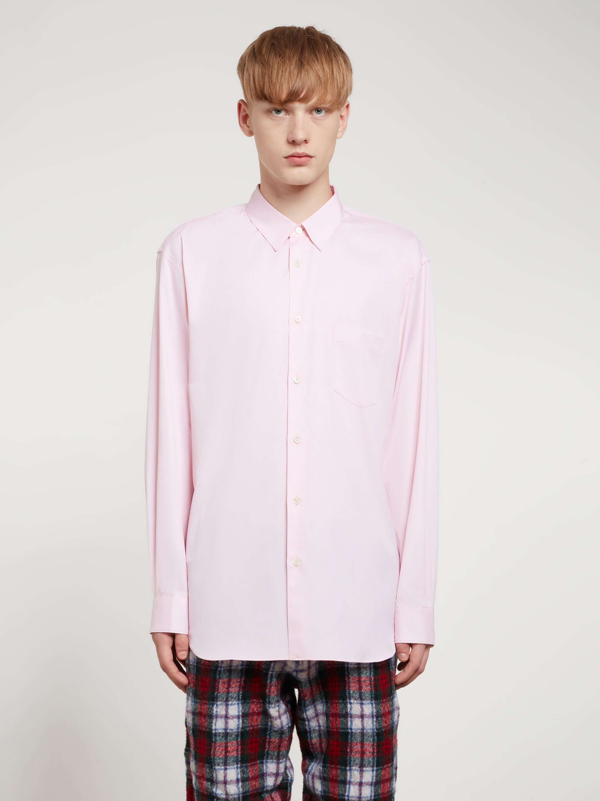 CDG Shirt Forever - Classic Fit Woven Cotton Shirt - (Pink) view 2