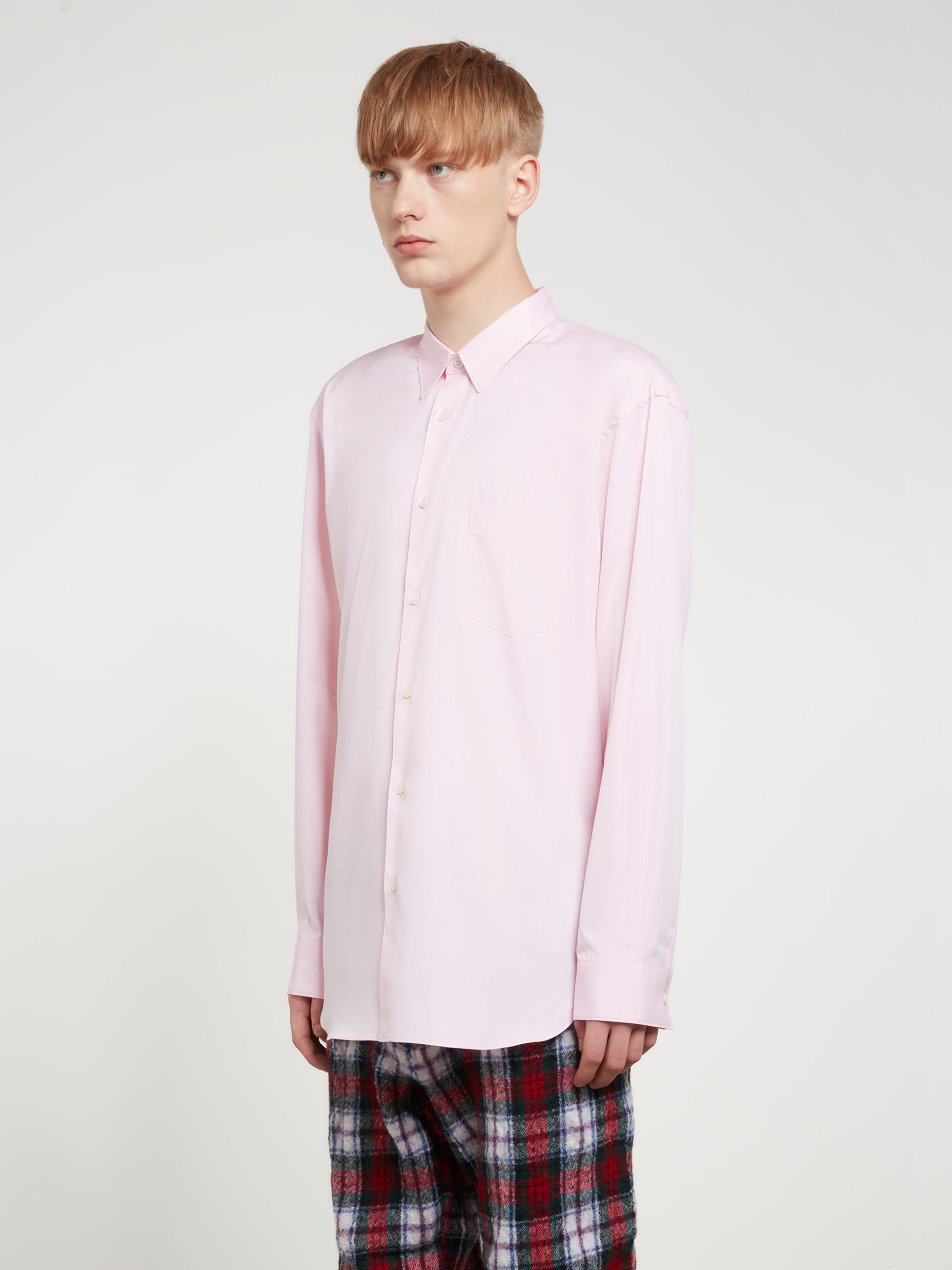 CDG Shirt Forever - Classic Fit Woven Cotton Shirt - (Pink) view 3