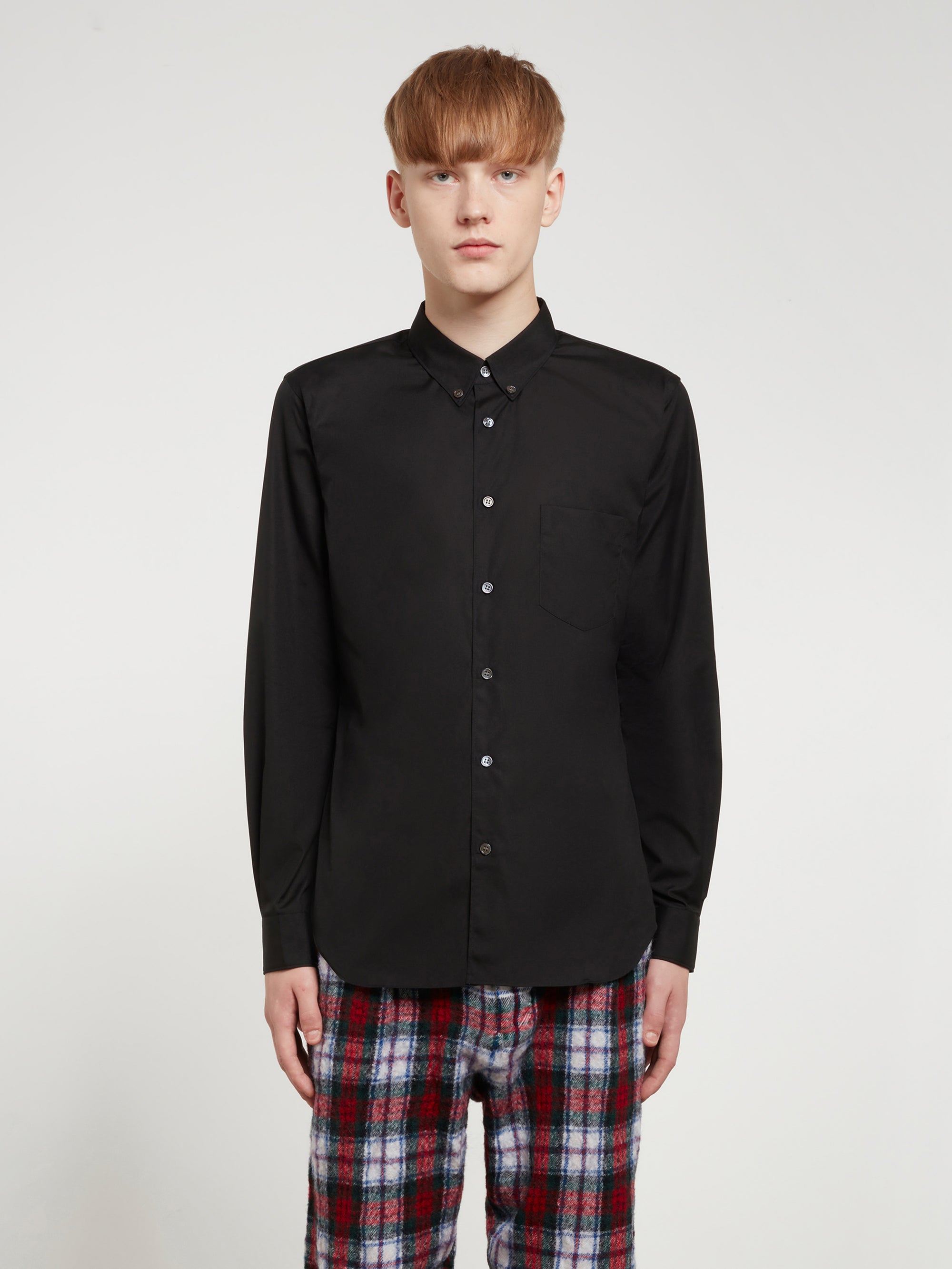 CDG Shirt Forever - Slim Fit Button-Down Cotton Shirt - (Black) view 2