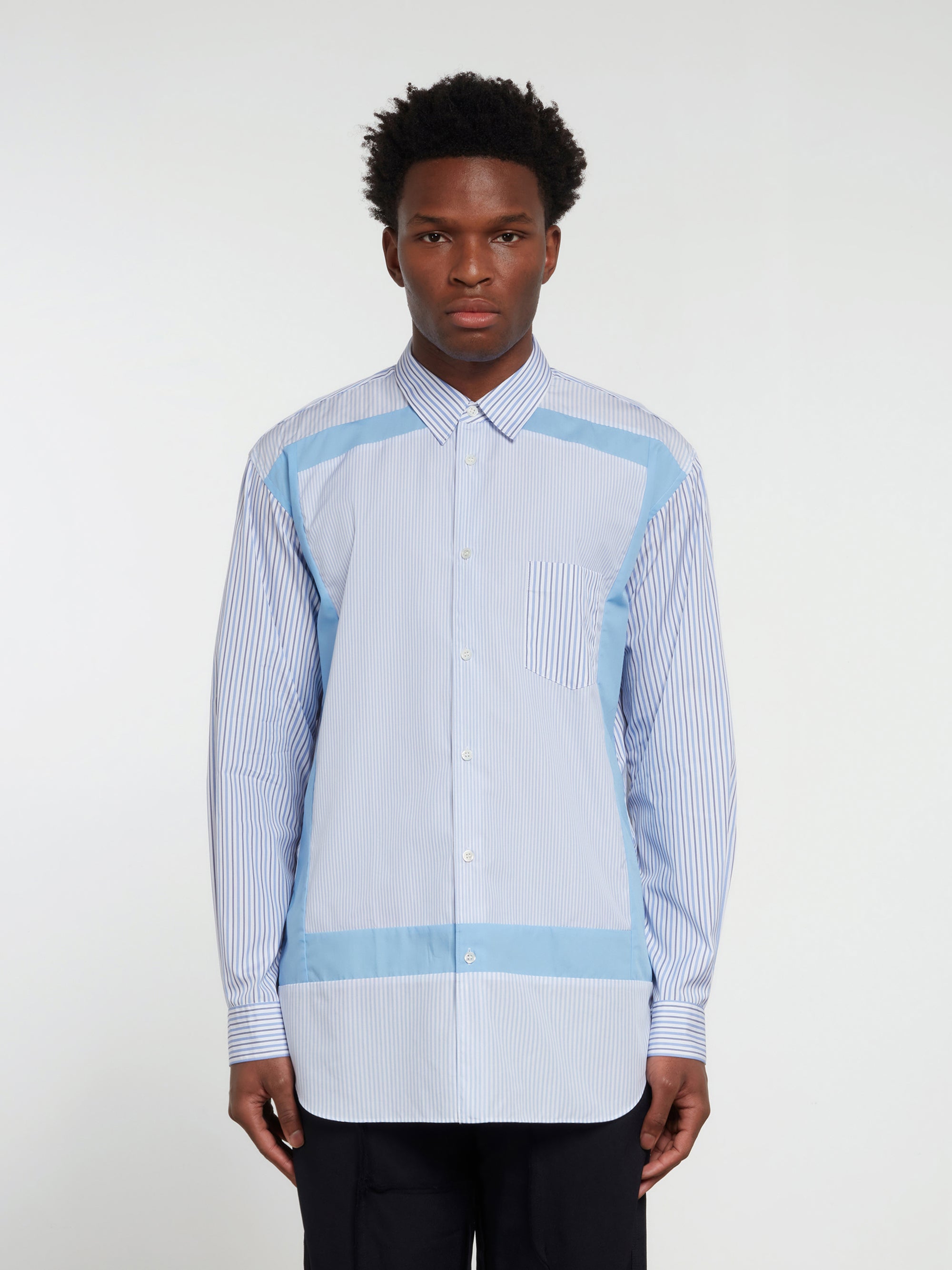CDG Shirt Forever - Classic Fit Contrast Stripe Shirt - (Stripe/Mix) view 2
