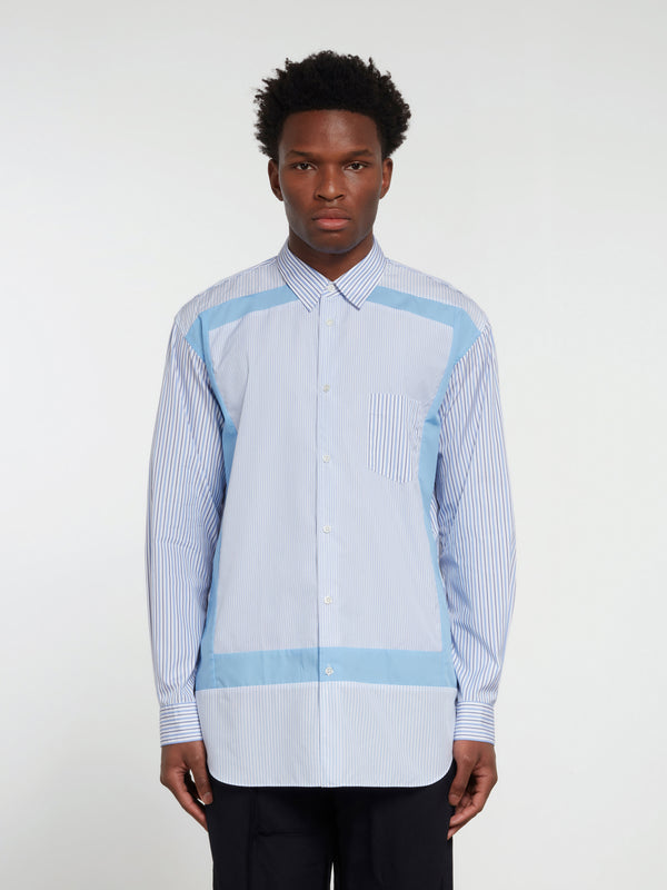 CDG Shirt Forever - Men's Classic Fit Contrast Stripe Shirt - (Stripe/Mix)