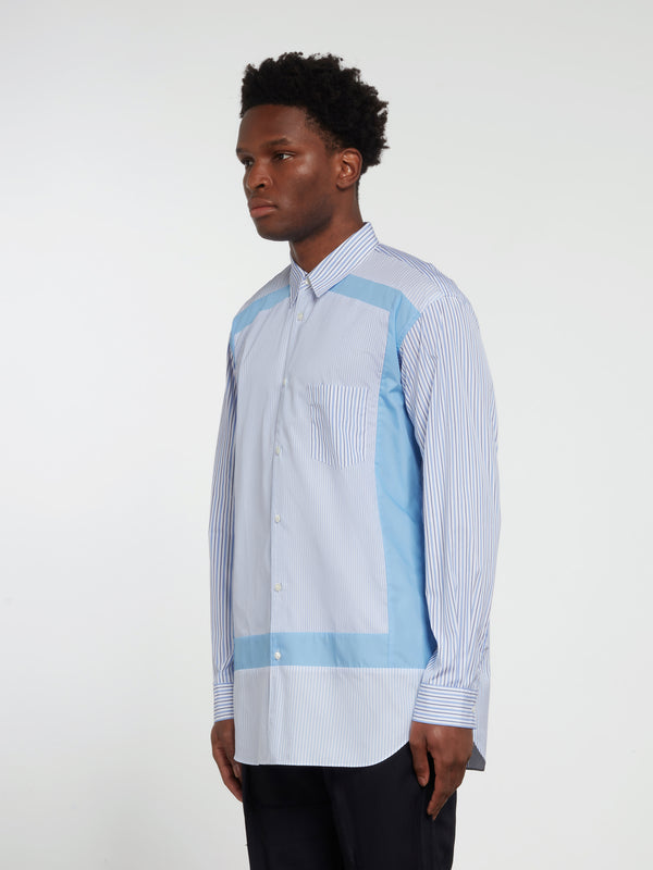 CDG Shirt Forever - Men's Classic Fit Contrast Stripe Shirt - (Stripe/Mix)