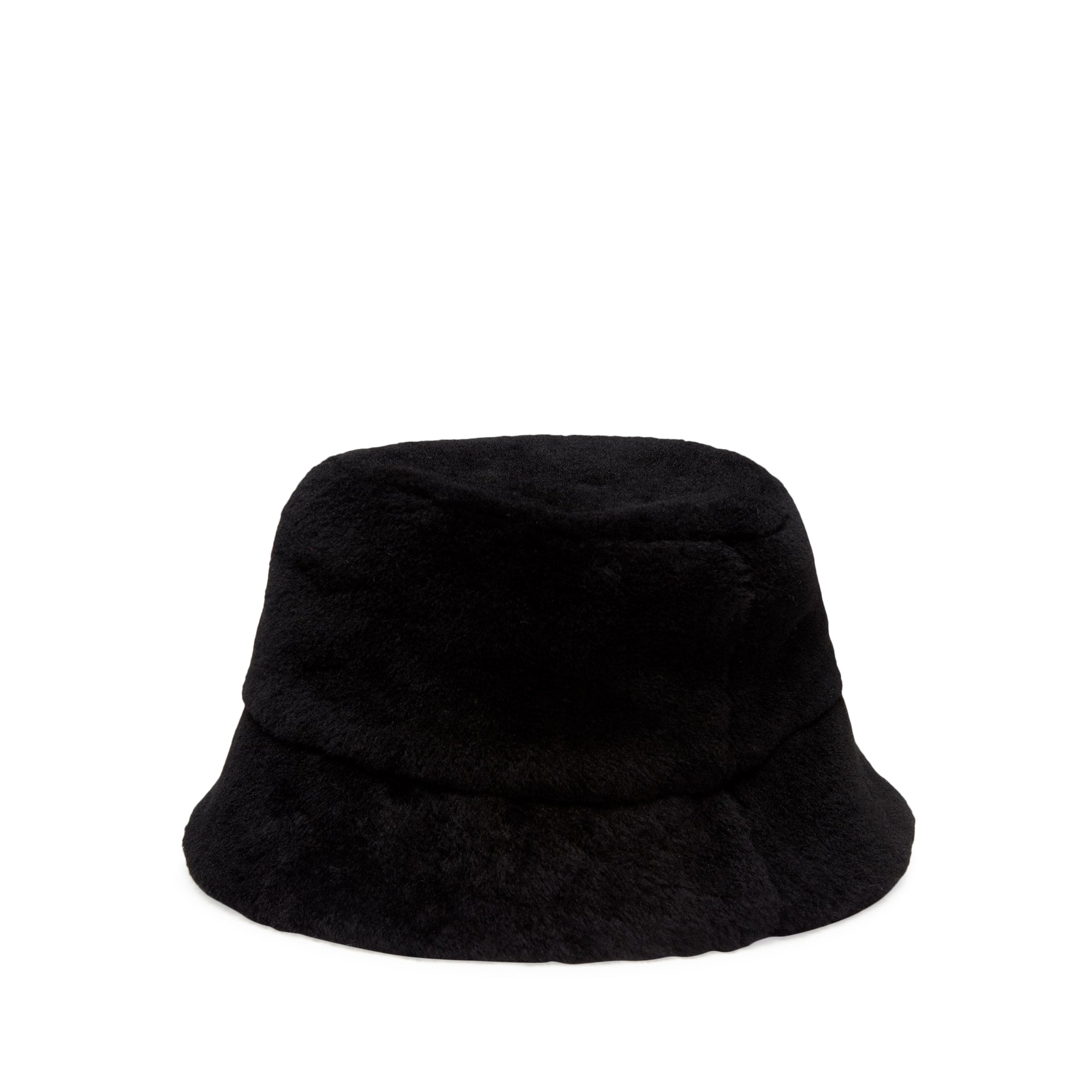 Prada: Women's Shearling Bucket Hat (Black) | DSMNY E-SHOP