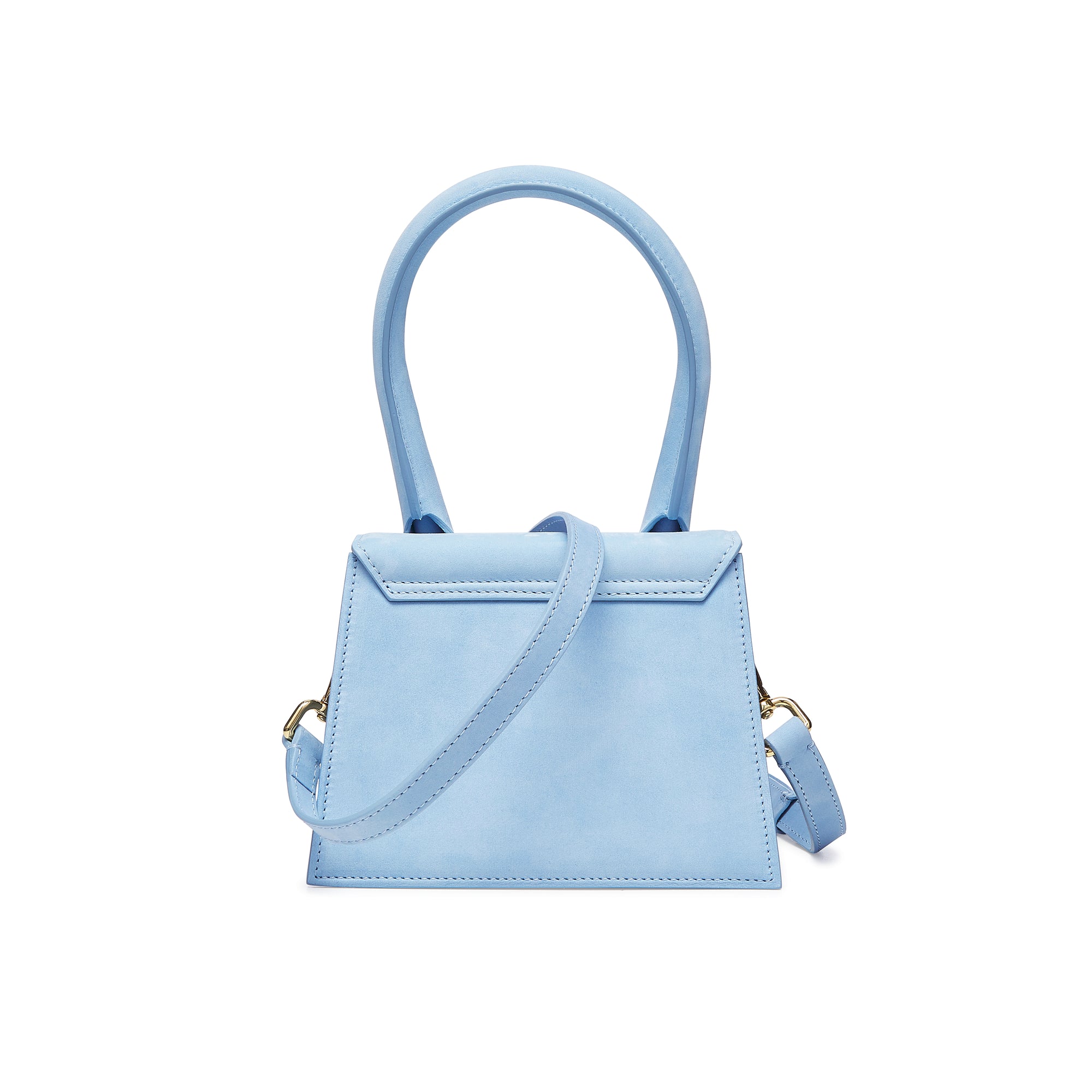 Jacquemus Le Chiquito Long Suede Top Handle Bag in Blue