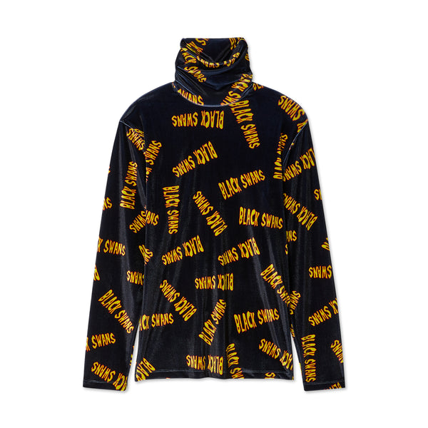 Liberal Youth Ministry - Men's Black Swans Velvet Turtleneck - (Yellow/Black)