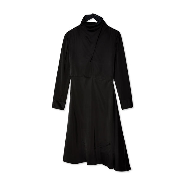 Jil Sander - Women's Long Sleeve A-Line Dress - (Black)