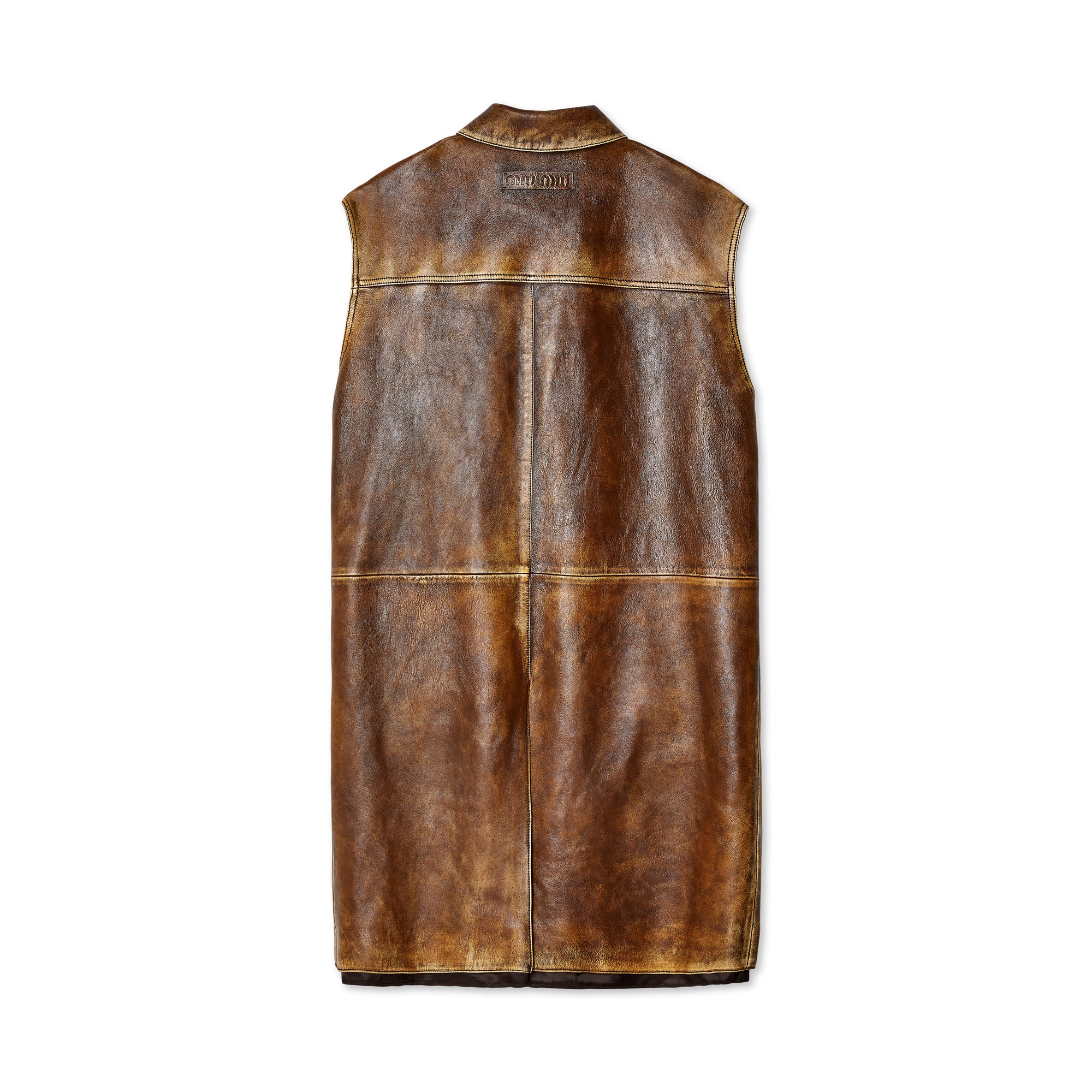 Miu Miu - Women's Nappa Leather Vest - (Ivory/Cocoa Brown) view 2