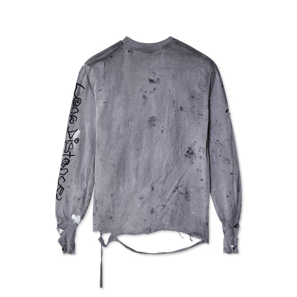 Westfall - Men's Snoppy LS Pocket Destroyed Tee - (Charcoal)