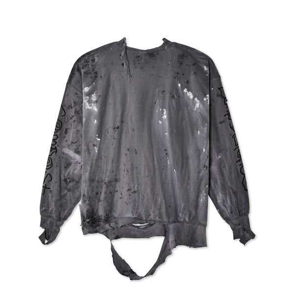 Westfall - Men's Equal Loss Destroyed Sweatshirt - (Charcoal)