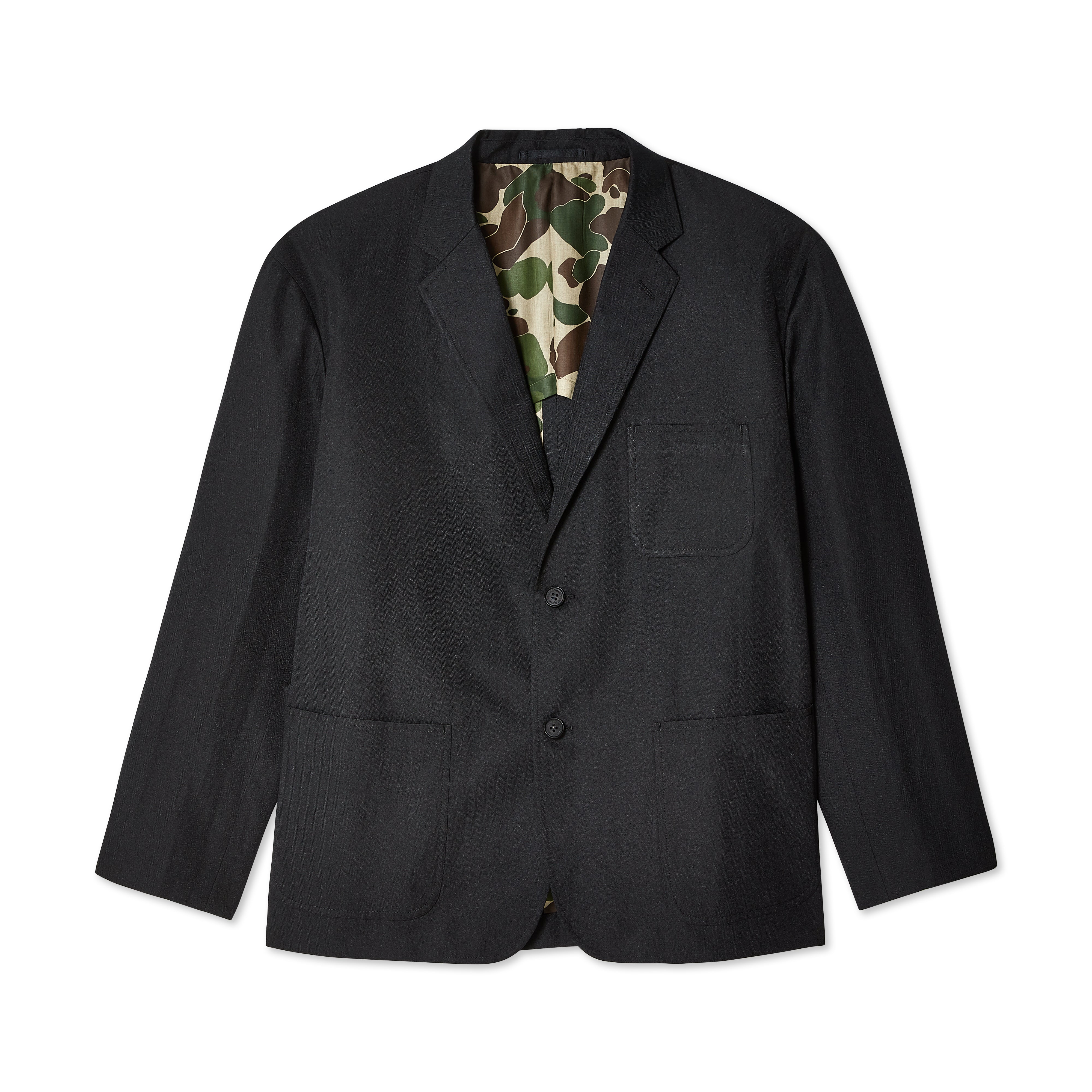 CDG Homme: Men’s Polyester Ramie Twill Jacket (Black) | DSMNY E-SHOP