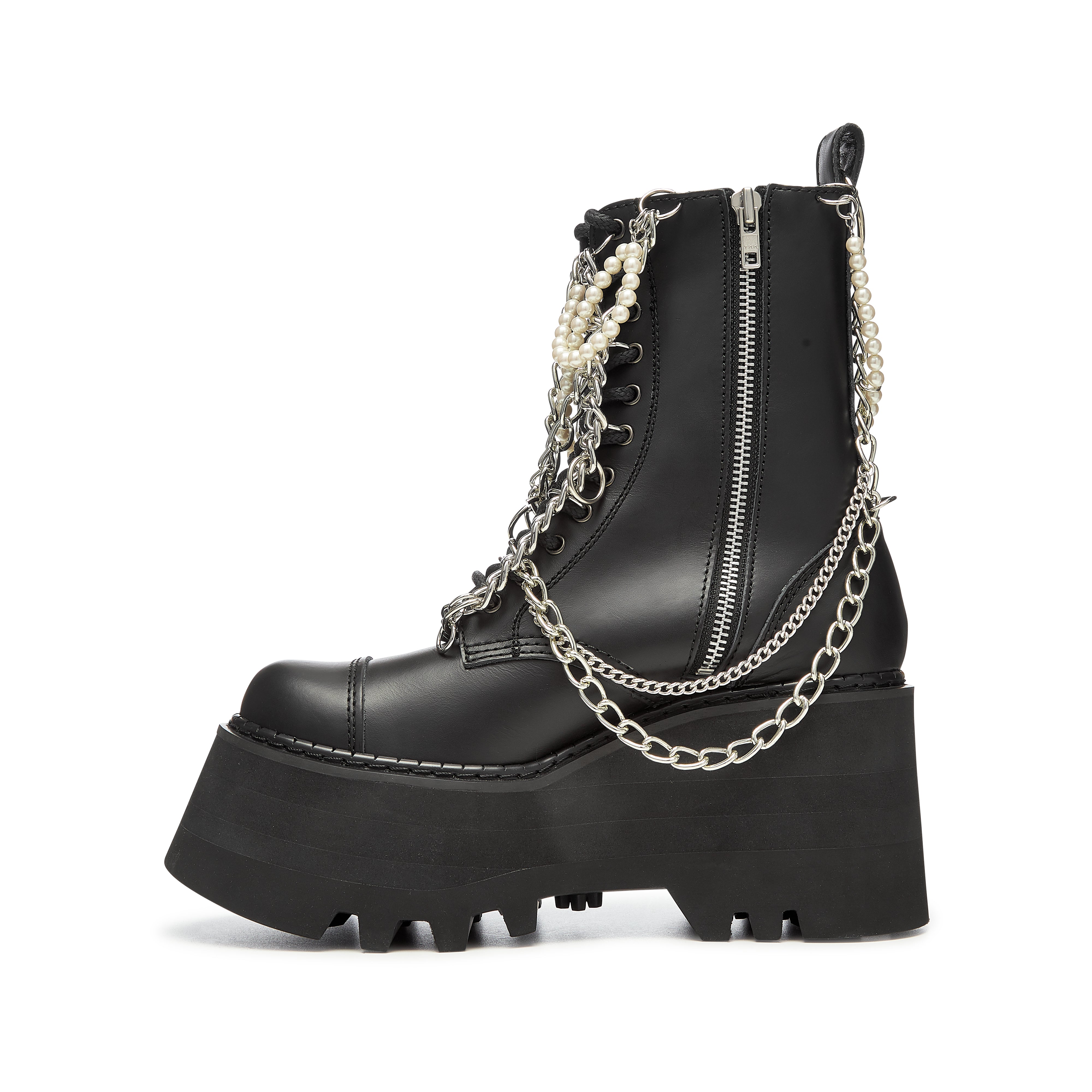 Junya Watanabe - Women’s Pearl Chain Platform Boots - (Black)