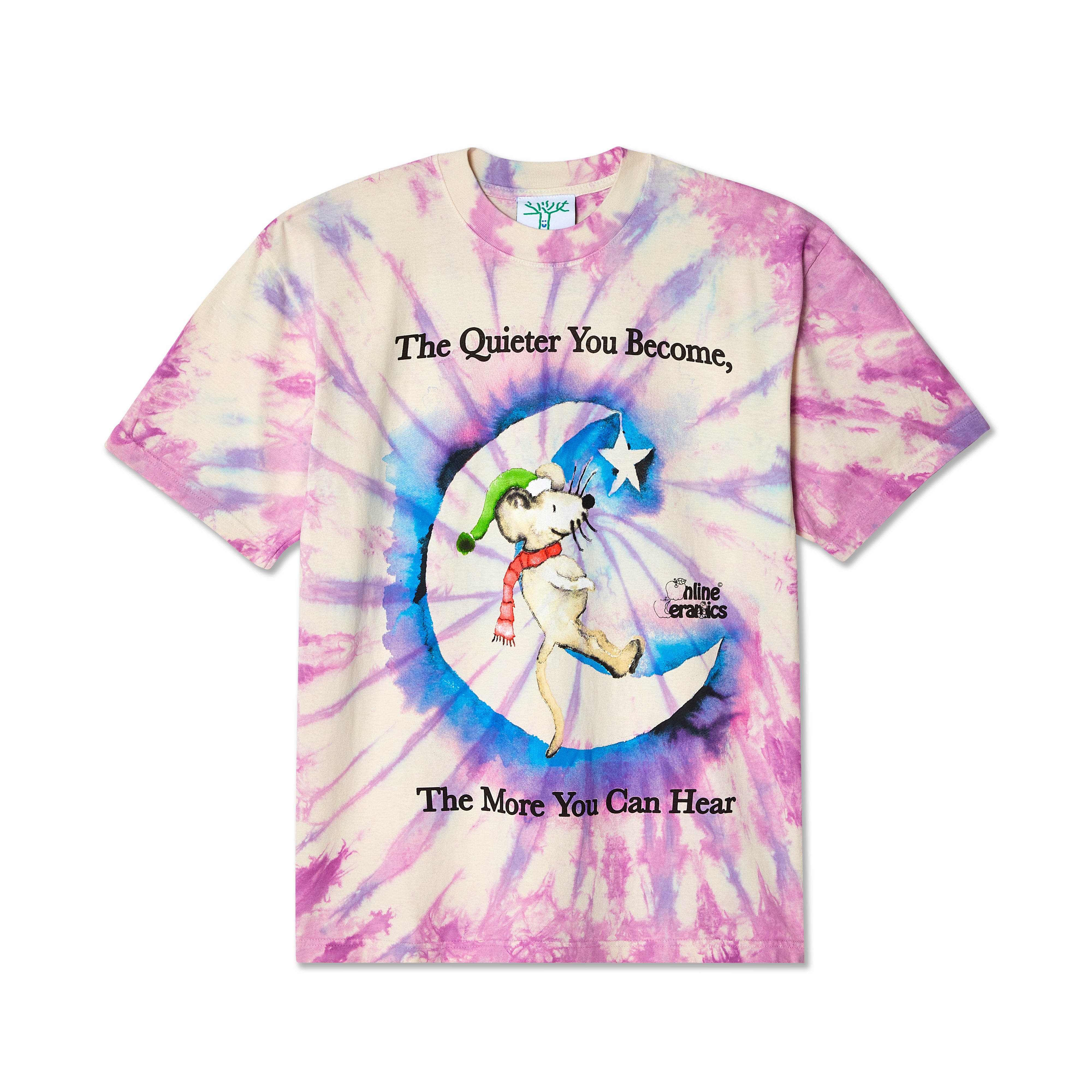 Online Ceramics: Mouse On The Moon T-Shirt (Tie Dye) | DSMNY E-SHOP
