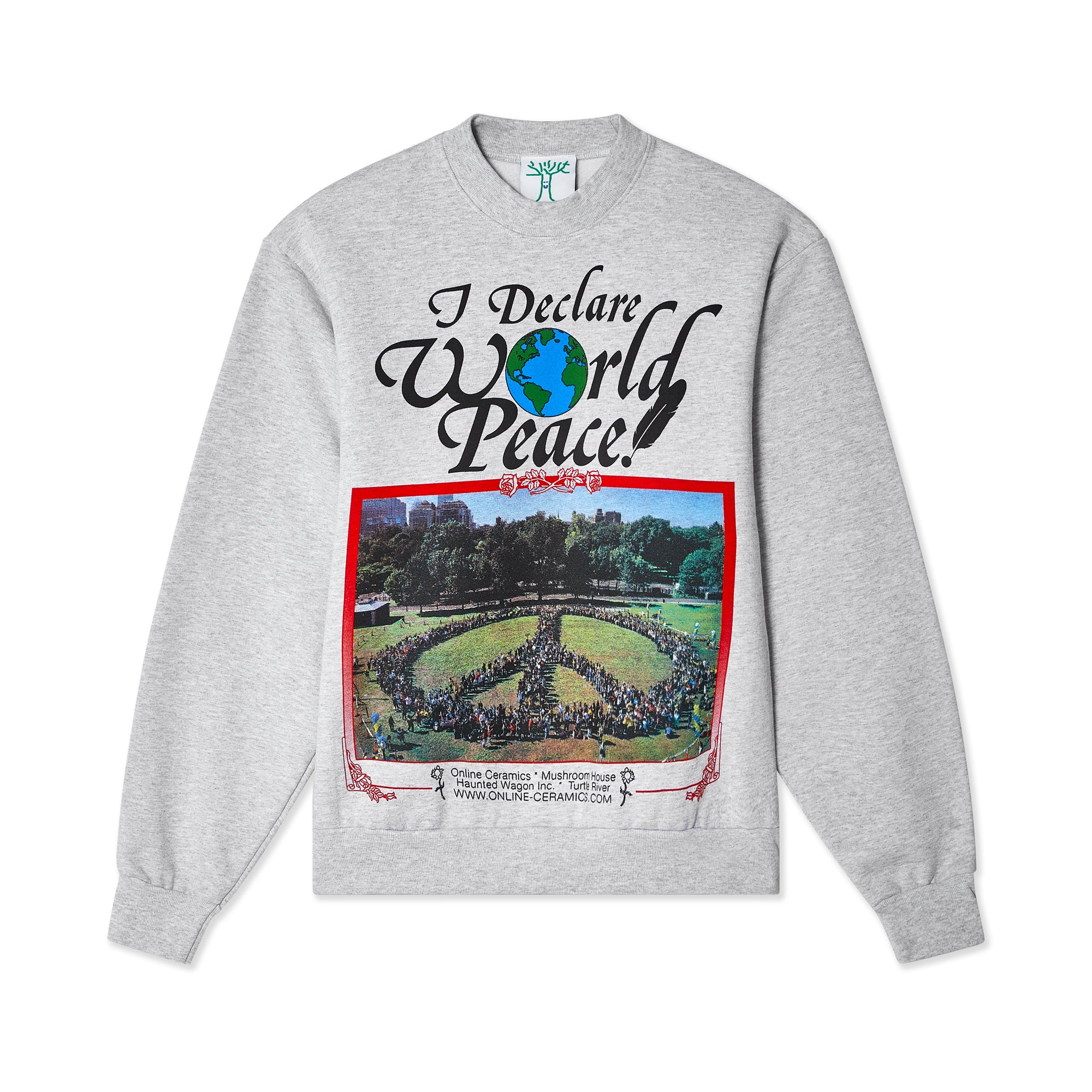 Online Ceramics I Declare World Peace Crewneck (Ash)