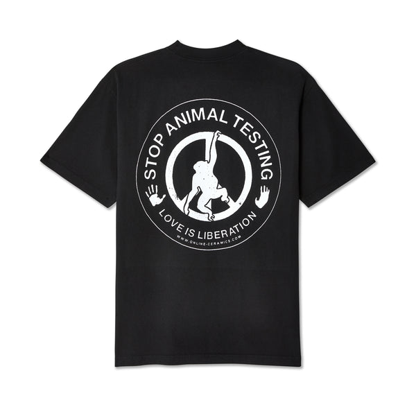 Online Ceramics - Stop Animal Testing T-Shirt - (Black)