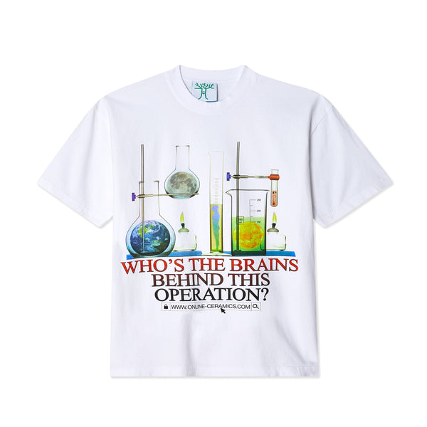 Online Ceramics - Who Is The Brains Behind This Operation T-Shirt - (White)