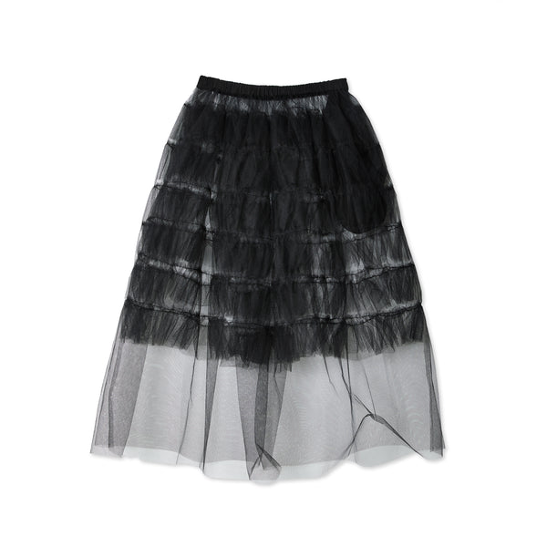tao - Nylon Tulle Skirt - (Black/Black)