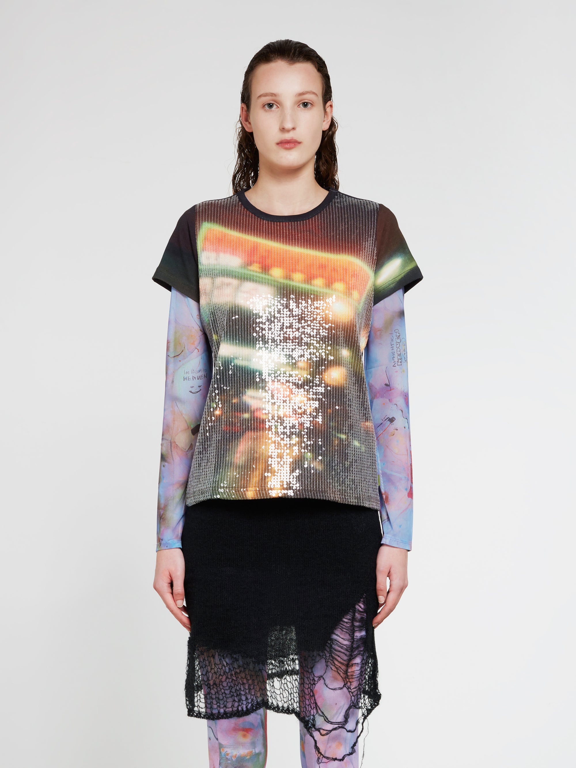 Heaven by Marc Jacobs - Women’s Wong Kar Wai Sequins T-Shirt - (Black Multi) view 2