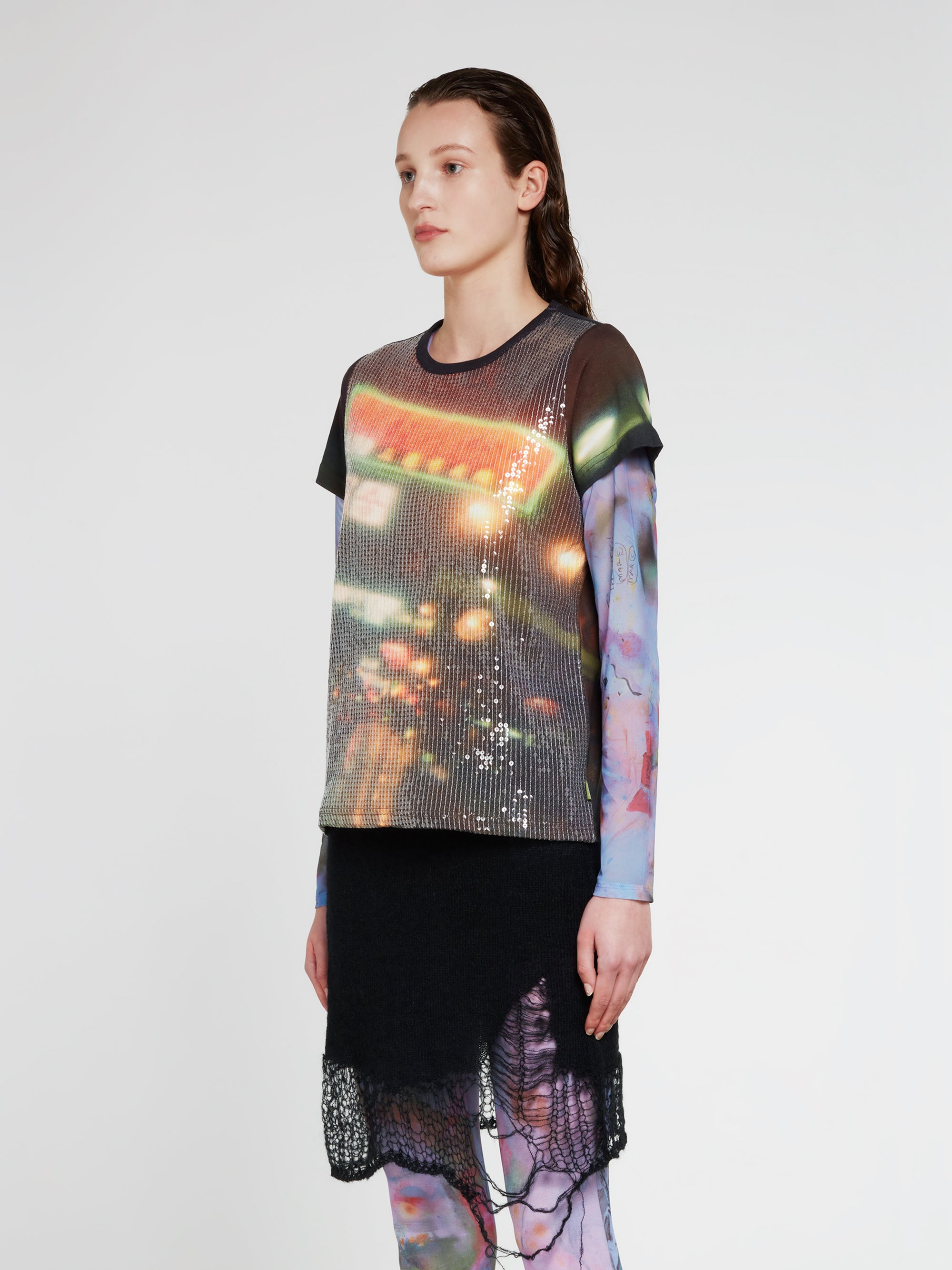 Heaven by Marc Jacobs - Women’s Wong Kar Wai Sequins T-Shirt - (Black Multi) view 3