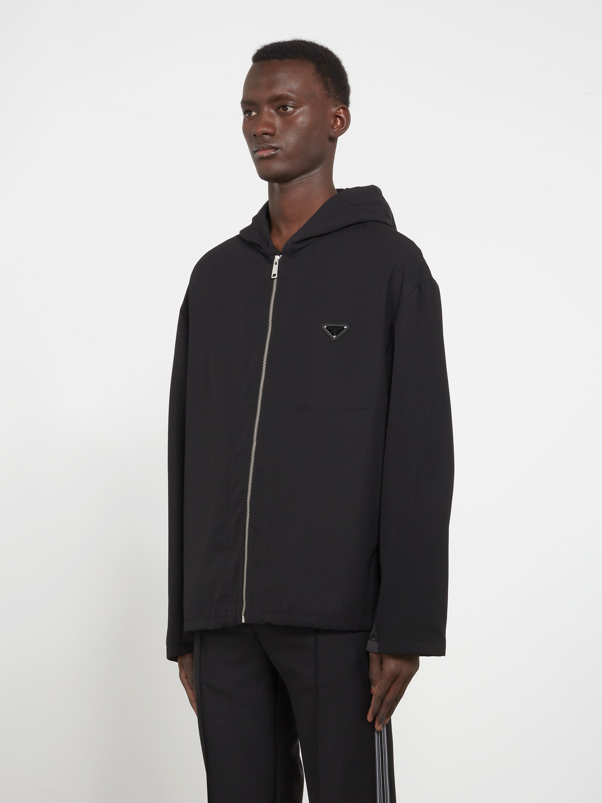 Prada - Men’s Hooded Wool Jacket - (Black) view 3