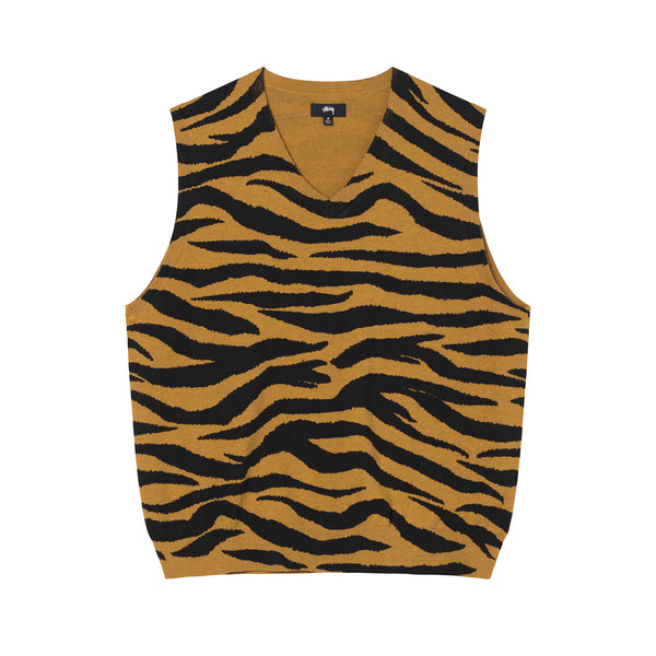 Stüssy - Tiger Printed Sweater Vest - (Mustard)