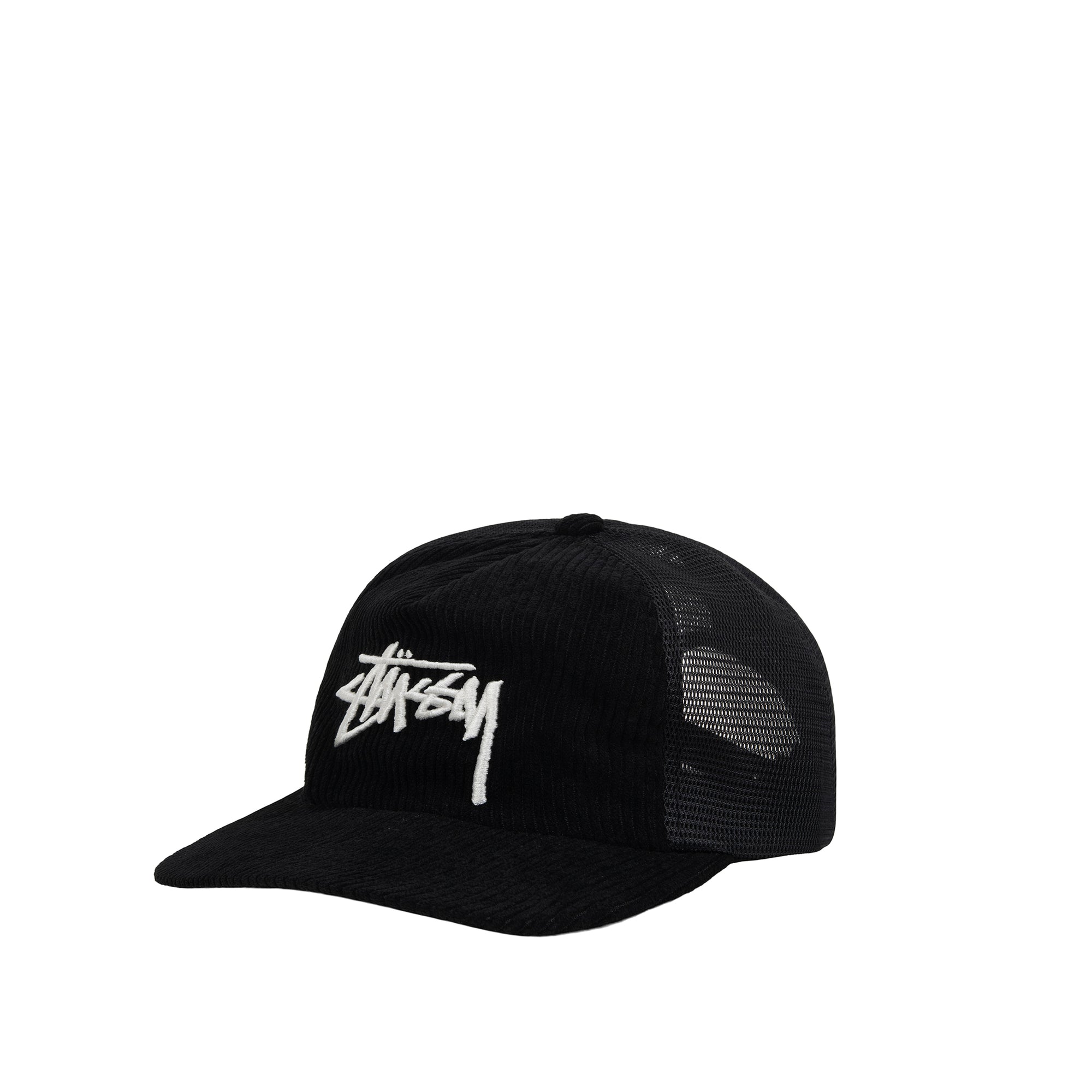 Stüssy: Corduroy Trucker Cap (Black) | DSMNY E-SHOP